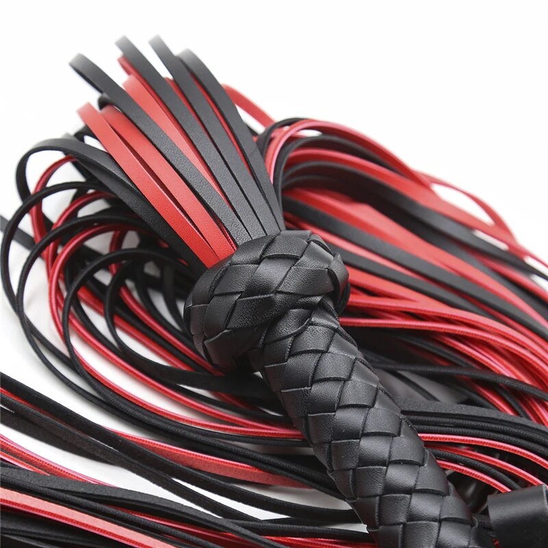 Black & Red PU Leather Flogger